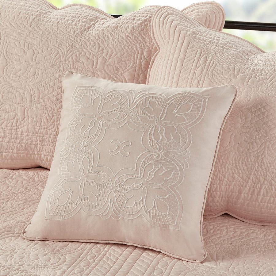 Tuscany Daybed 6 Piece Reversible Scalloped Edge Daybed Cover Set Blush Olliix.com