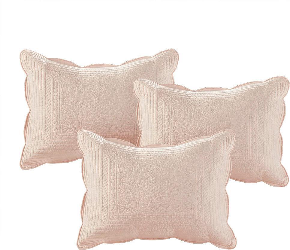 Tuscany Daybed 6 Piece Reversible Scalloped Edge Daybed Cover Set Blush Olliix.com