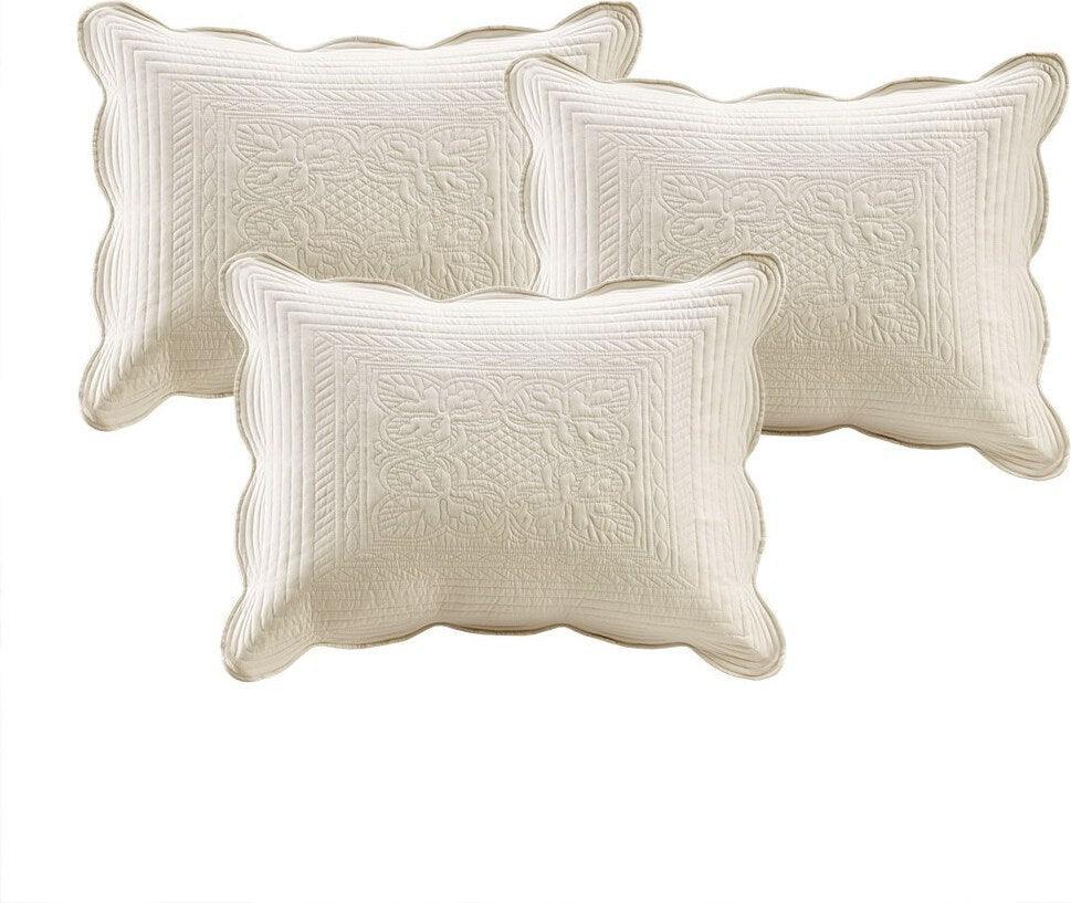 Tuscany Daybed 6 Piece Reversible Scalloped Edge Daybed Cover Set Cream Olliix.com