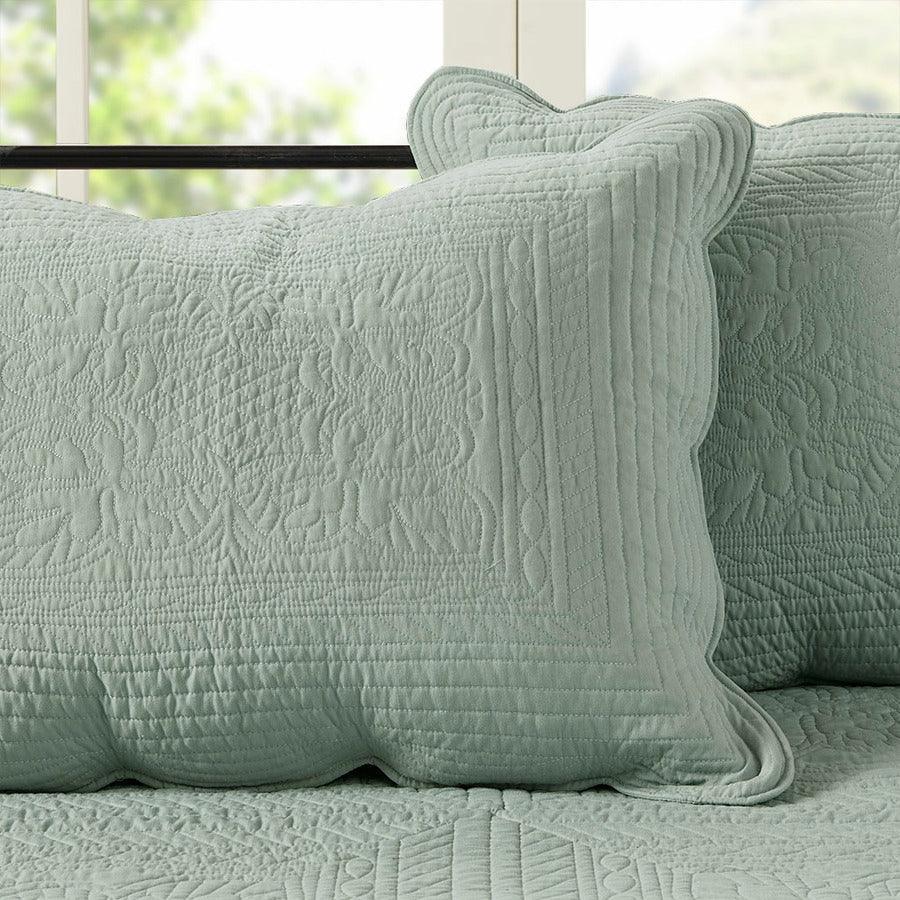 Tuscany Daybed 6 Piece Reversible Scalloped Edge Daybed Cover Set Seafoam Olliix.com