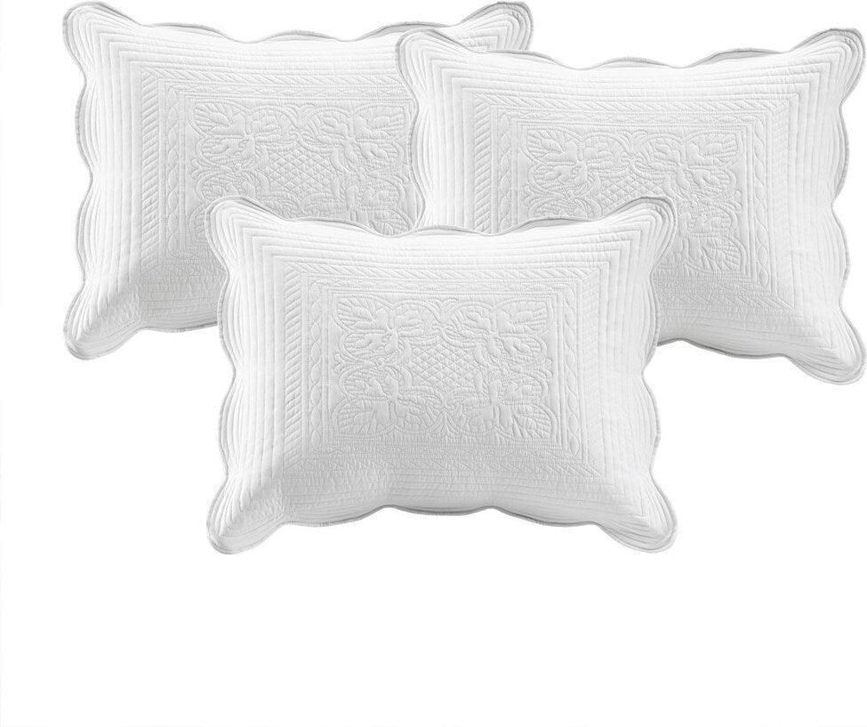 Tuscany Daybed 6 Piece Reversible Scalloped Edge Daybed Cover Set White Olliix.com