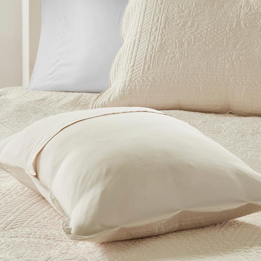 Tuscany Full/Queen 3 Piece Reversible Scalloped Edge Coverlet Set Cream Olliix.com