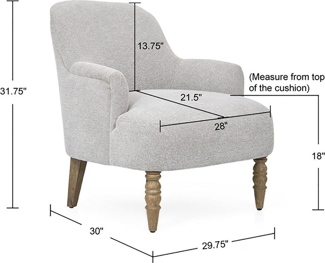 Upholstered Accent Chair Light Grey MT100-1183 Olliix.com