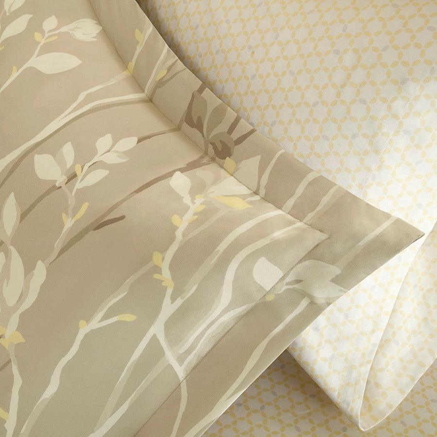 Vaughn Complete Comforter and Cotton Sheet Set Taupe Queen Olliix.com