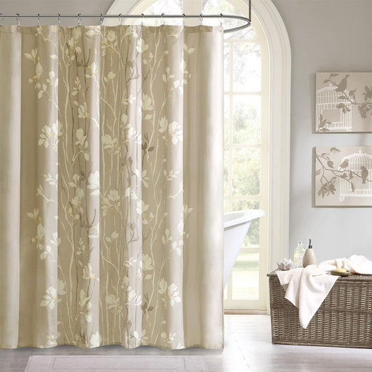 Vaughn Shower Curtain Taupe Olliix.com