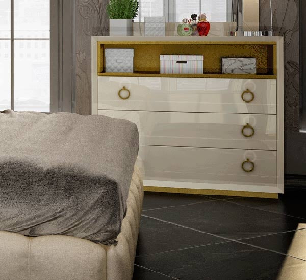 ESF Furniture - Velvet Single Dresser in Cream - VELVETDRESSER ESF Furniture