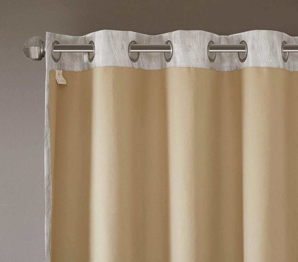 Victorio 108 H Printed Jacquard Grommet Top Total Blackout Curtain Gray Olliix.com