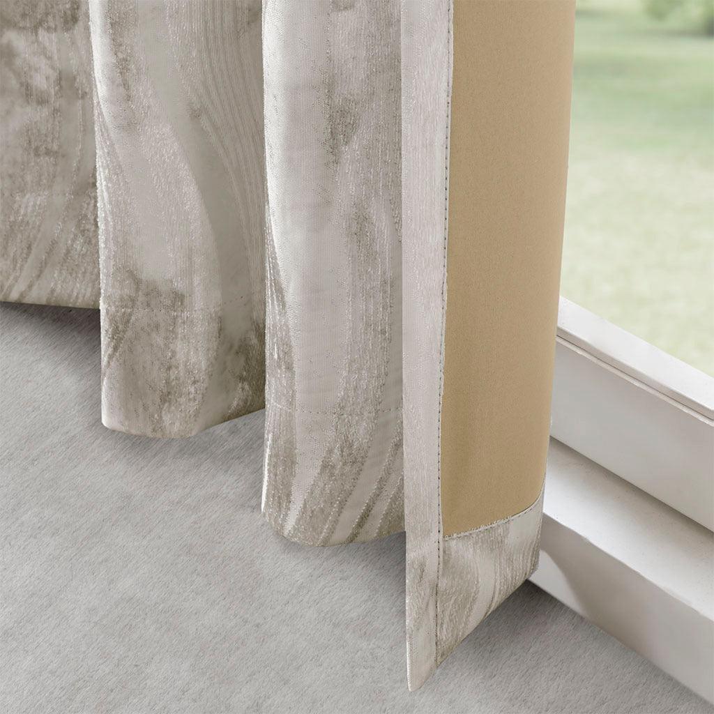 Victorio 108 H Printed Jacquard Grommet Top Total Blackout Curtain Gray Olliix.com