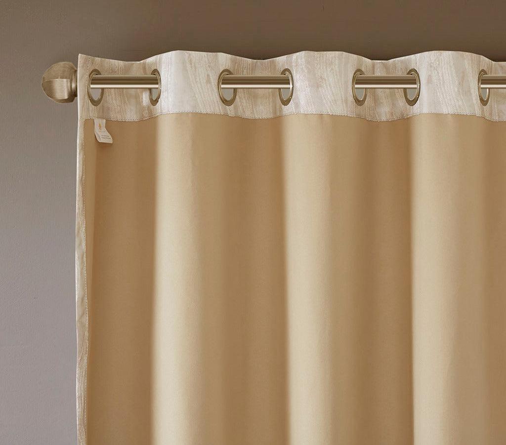 Victorio 108 H Printed Jacquard Grommet Top Total Blackout Curtain Ivory Olliix.com