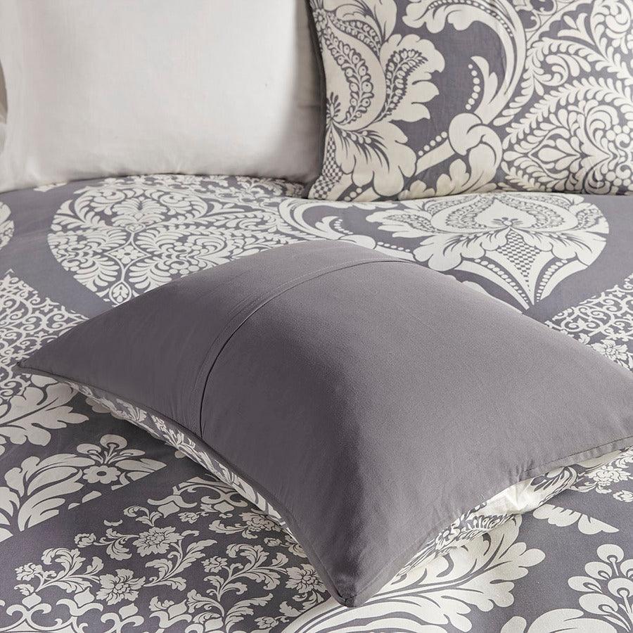 Vienna Coastal 7 Piece Cotton Printed Comforter Set Gray Queen Olliix.com