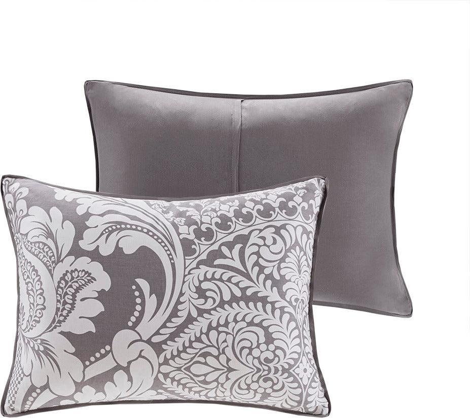 Vienna Coastal 7 Piece Cotton Printed Comforter Set Gray Queen Olliix.com