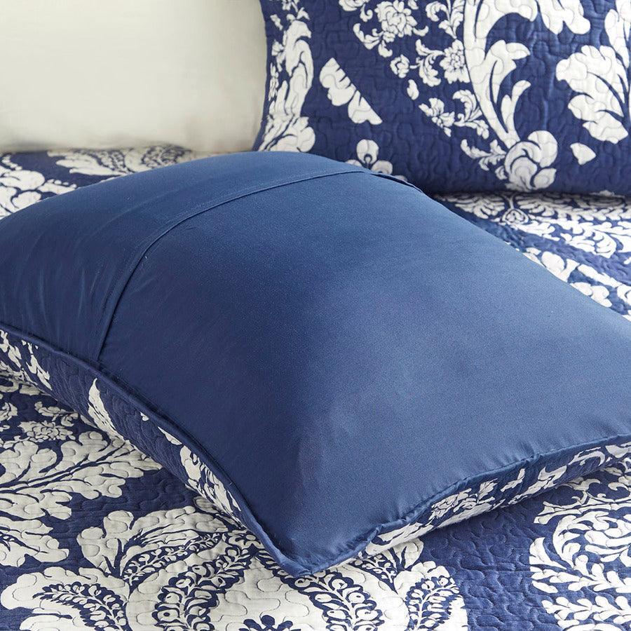 Vienna Full/Queen 6 Piece Reversible Coverlet Set Indigo Olliix.com