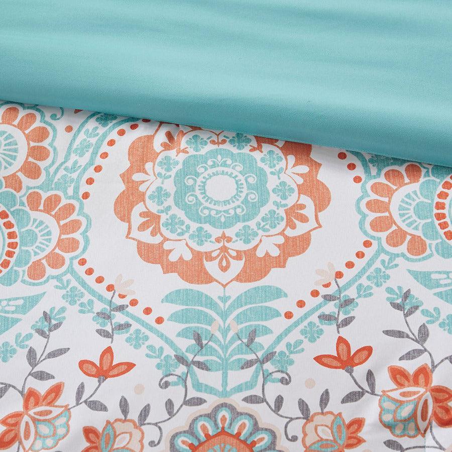 Vinnie Comforter and Sheet Set Aqua Full Olliix.com