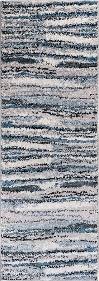 Watercolor Abstract Stripe Woven Area Rug Blue MP35-8042 Olliix.com