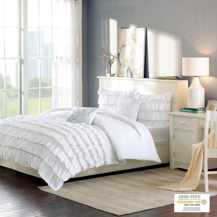 Waterfall 20 " D Comforter Set White Full/Queen Olliix.com