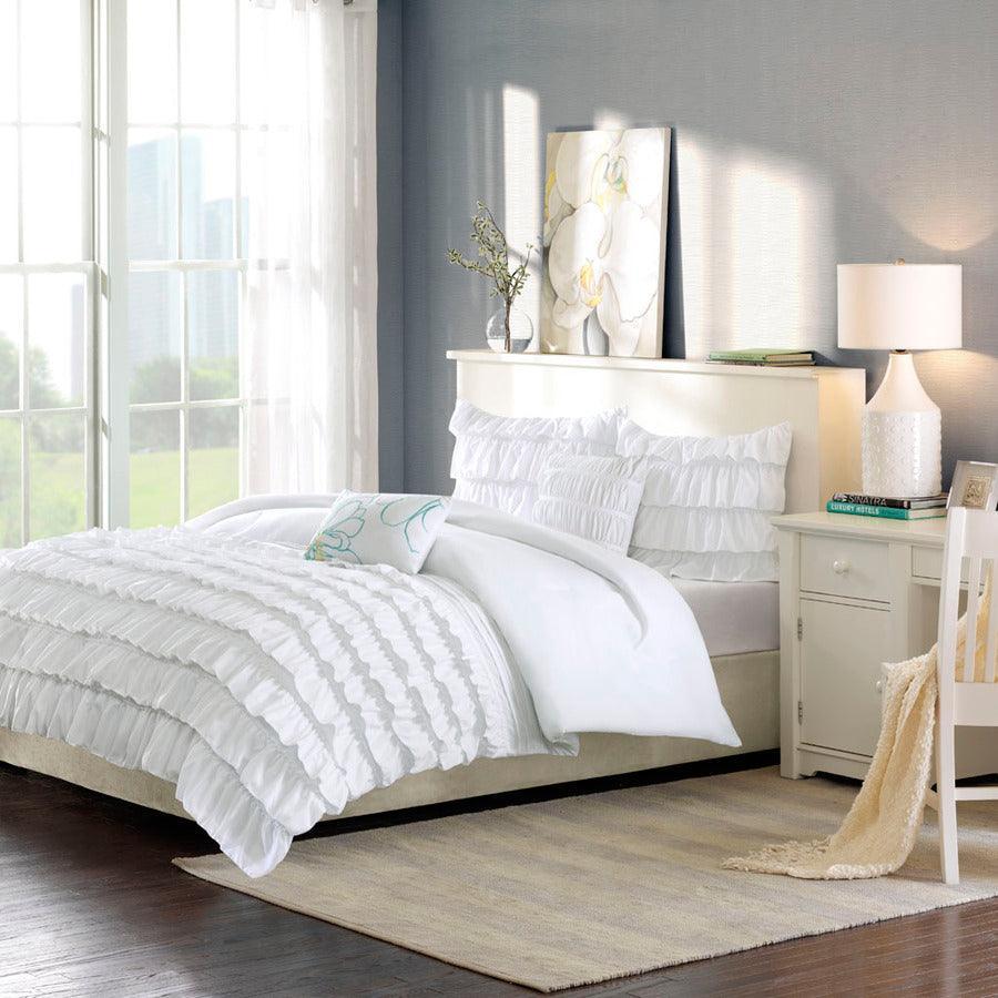 Waterfall 20 " D Comforter Set White Full/Queen Olliix.com