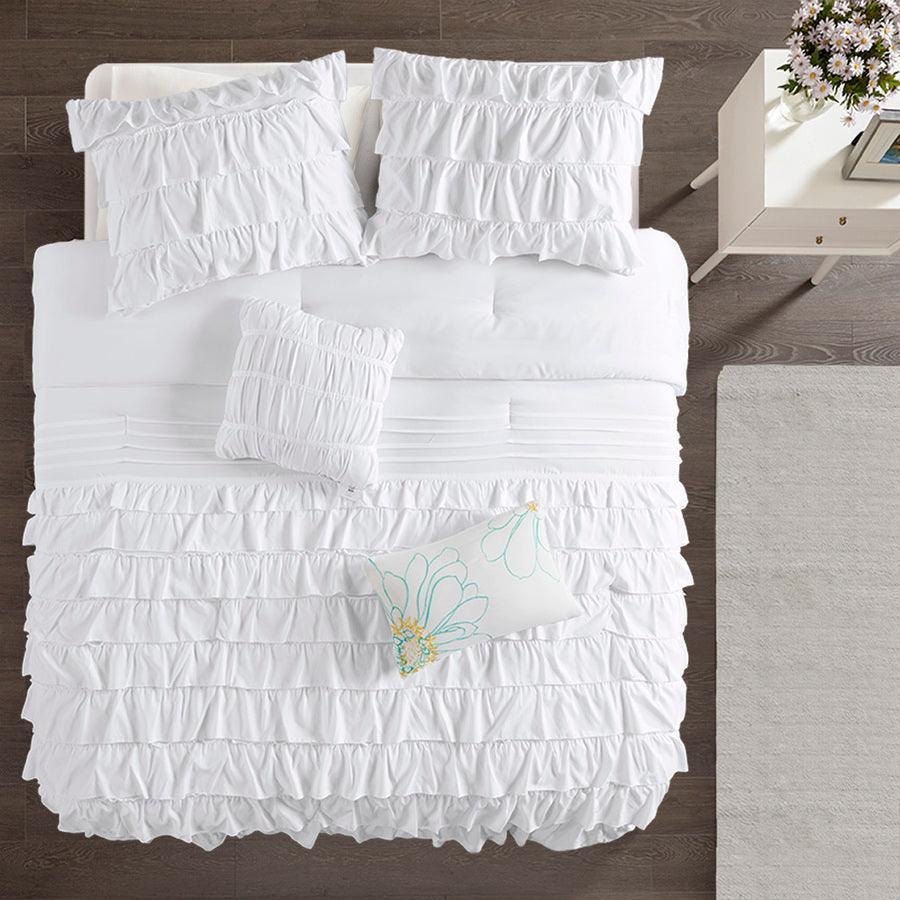 Waterfall 20 " D Comforter Set White Full/Queen Olliix.com