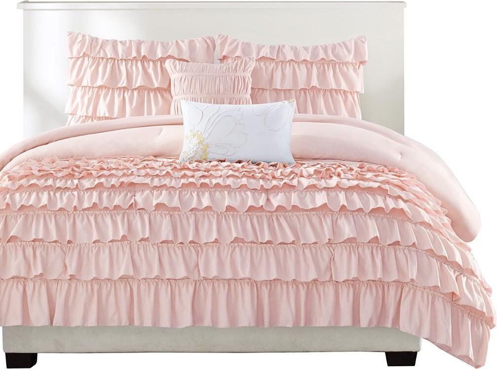 Waterfall Comforter Set Blush Full/Queen Olliix.com