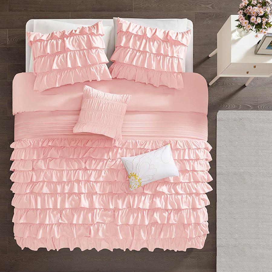 Waterfall Comforter Set Blush Full/Queen Olliix.com