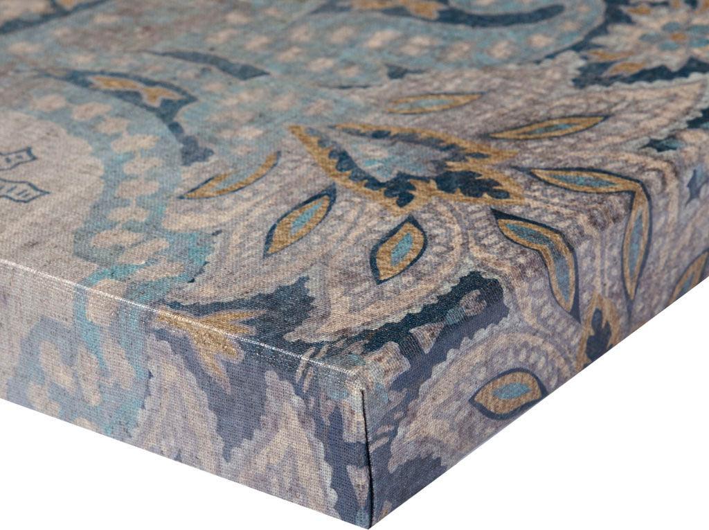 Weathered Damask Walls Printed Linen 3 Piece Set Blue Olliix.com