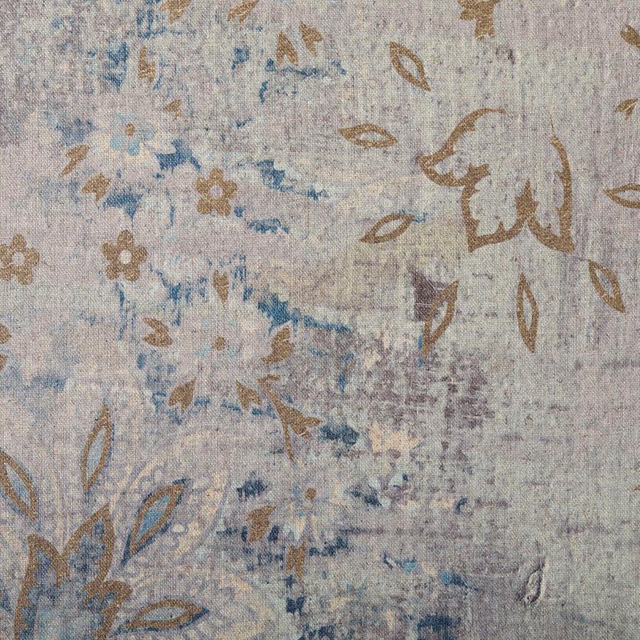 Weathered Damask Walls Printed Linen 3 Piece Set Blue Olliix.com