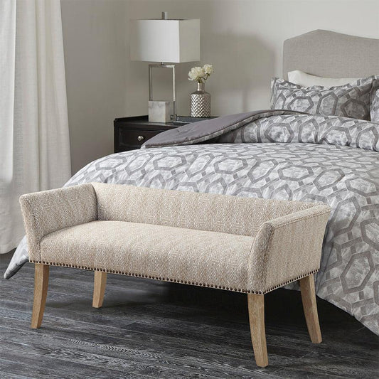 Welburn Accent Bench Taupe Multicolor Olliix.com