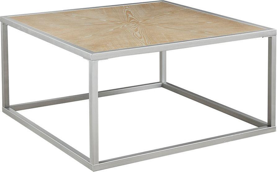 Willow Industrial Cocktail Table 34"W x 34"D x 17.25"H Natural Olliix.com