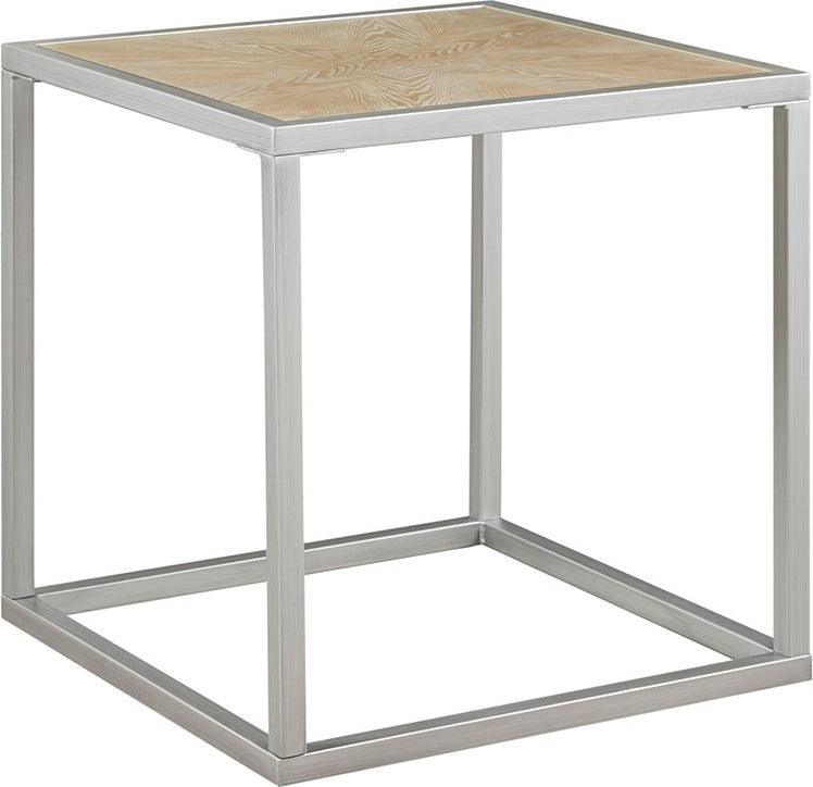 Willow Industrial End Table 22"W x 22"D x 22.25"H Natural Olliix.com