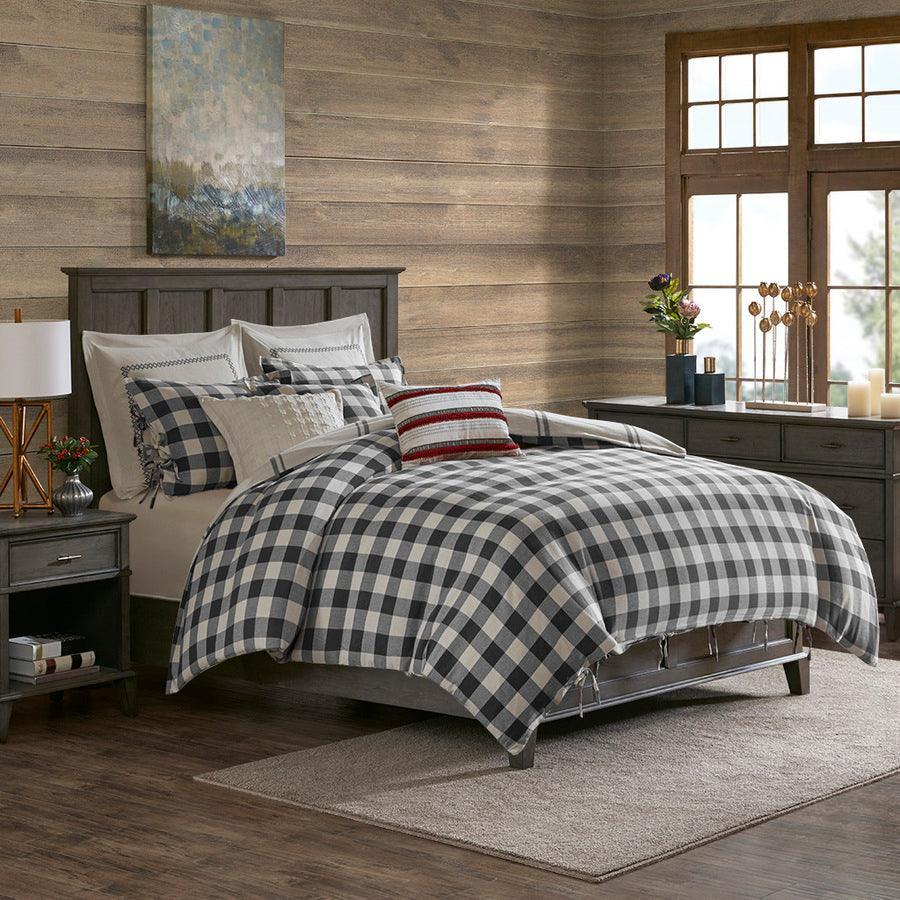 Willow King Oak Farm House Reversible Cotton Comforter Set Gray Olliix.com