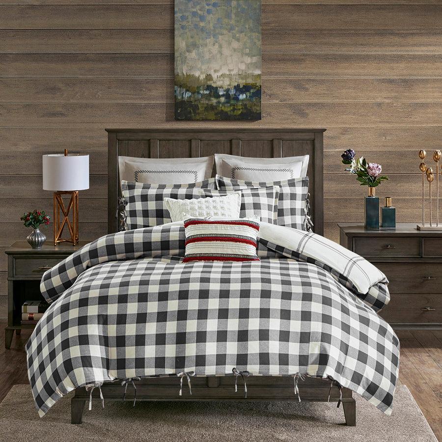 Willow King Oak Farm House Reversible Cotton Comforter Set Gray Olliix.com