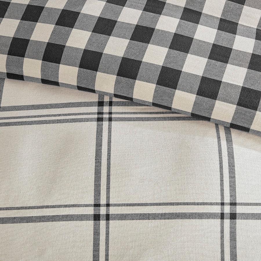 Willow King Oak Farm House Reversible Cotton Comforter Set Gray Olliix.com