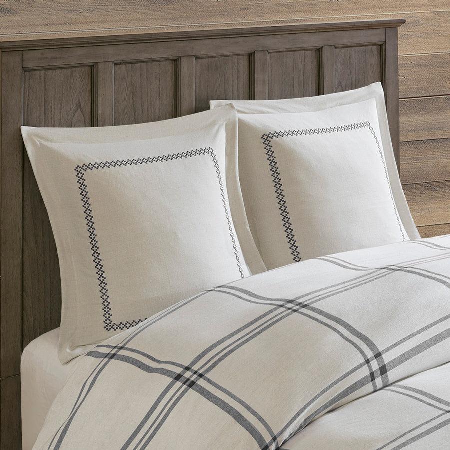 Willow King Oak Farm House Reversible Cotton Comforter Set Gray Olliix.com