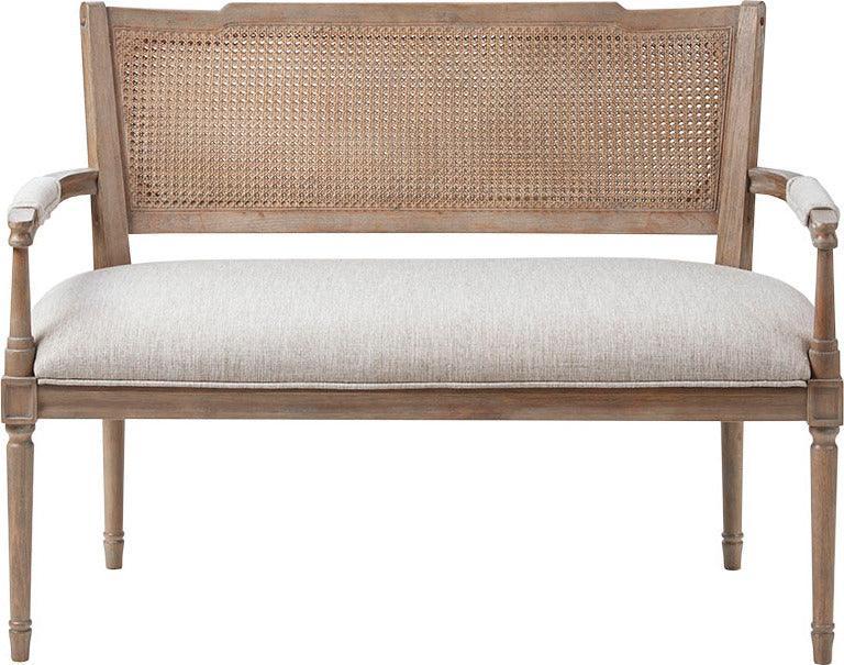 Willshire Farm House Settee 47.25"W x 25"D x 35"H Beige & Reclaimed Natural Olliix.com