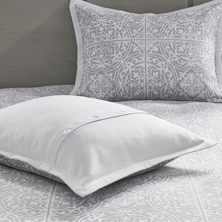 Windham Jacquard Comforter Set Grey Olliix.com