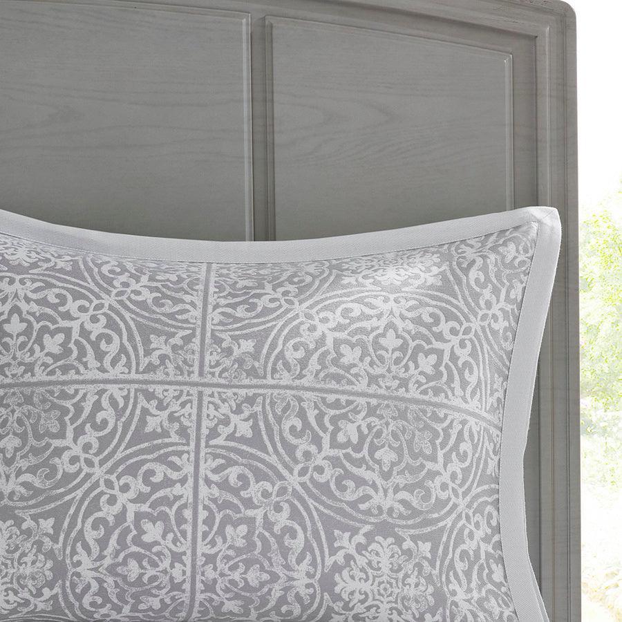 Windham Jacquard Comforter Set Grey Olliix.com