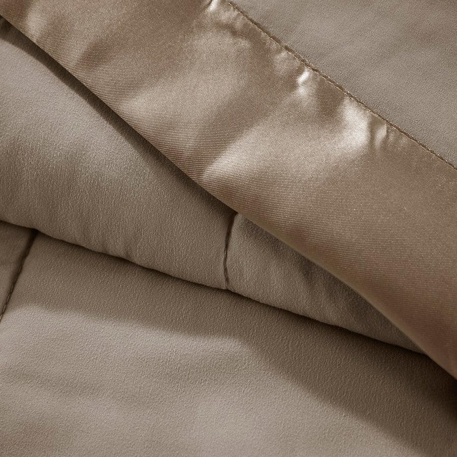 Windom Casual All Season Microfiber Down Alt Blanket with 3M Scotchgard Full/Queen Brown Olliix.com