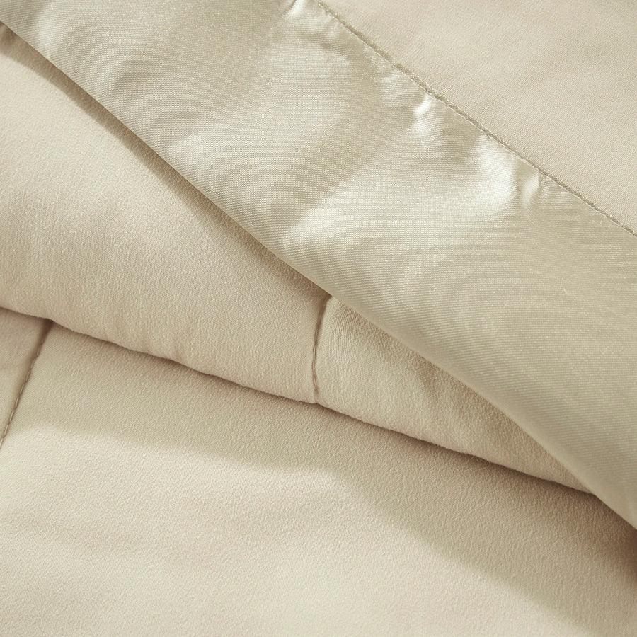 Windom Casual All Season Microfiber Down Alt Blanket with 3M Scotchgard Full/Queen Ivory Olliix.com