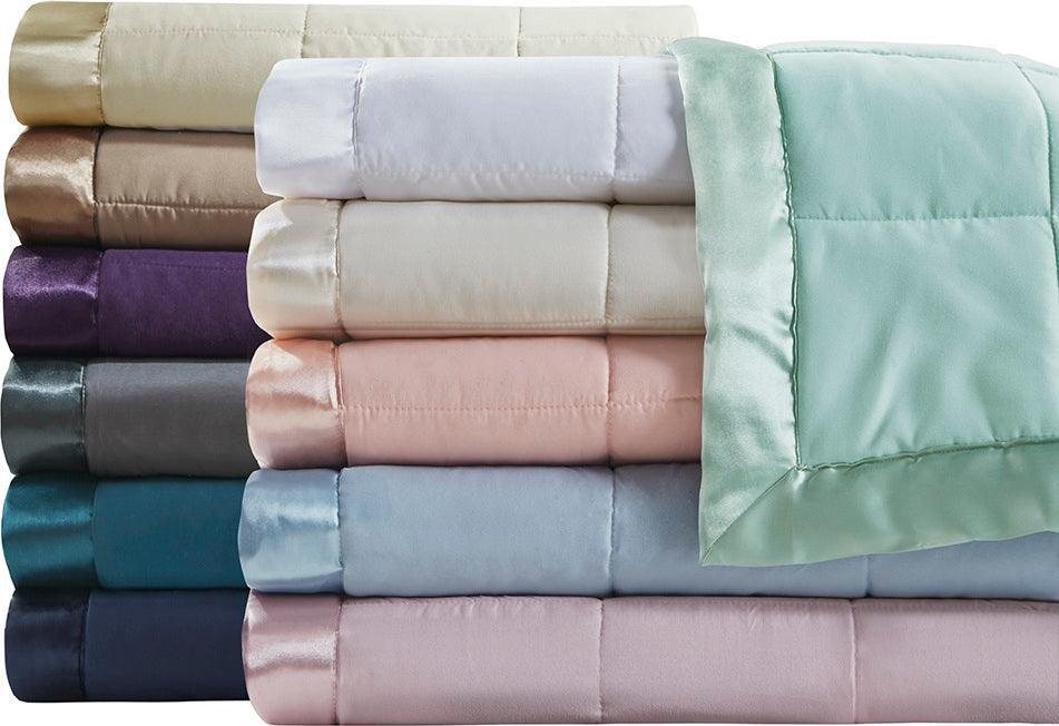 Windom Casual All Season Microfiber Down Alt Blanket with 3M Scotchgard Full/Queen Ivory Olliix.com