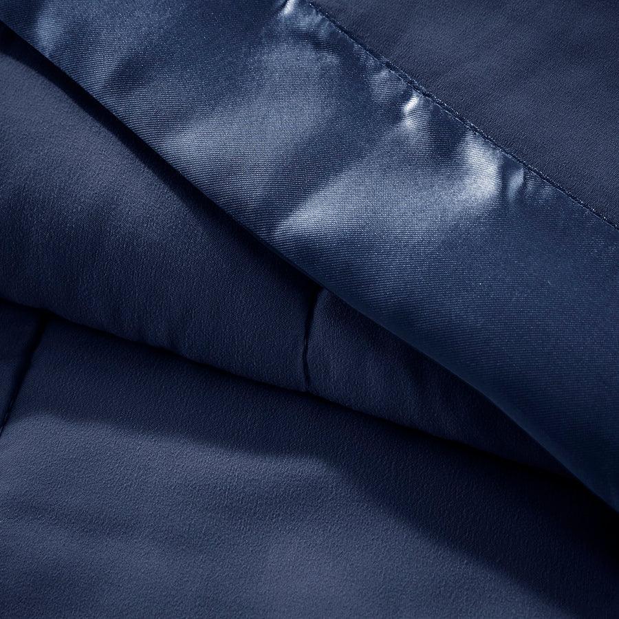 Windom Casual All Season Microfiber Down Alt Blanket with 3M Scotchgard Full/Queen Navy Olliix.com