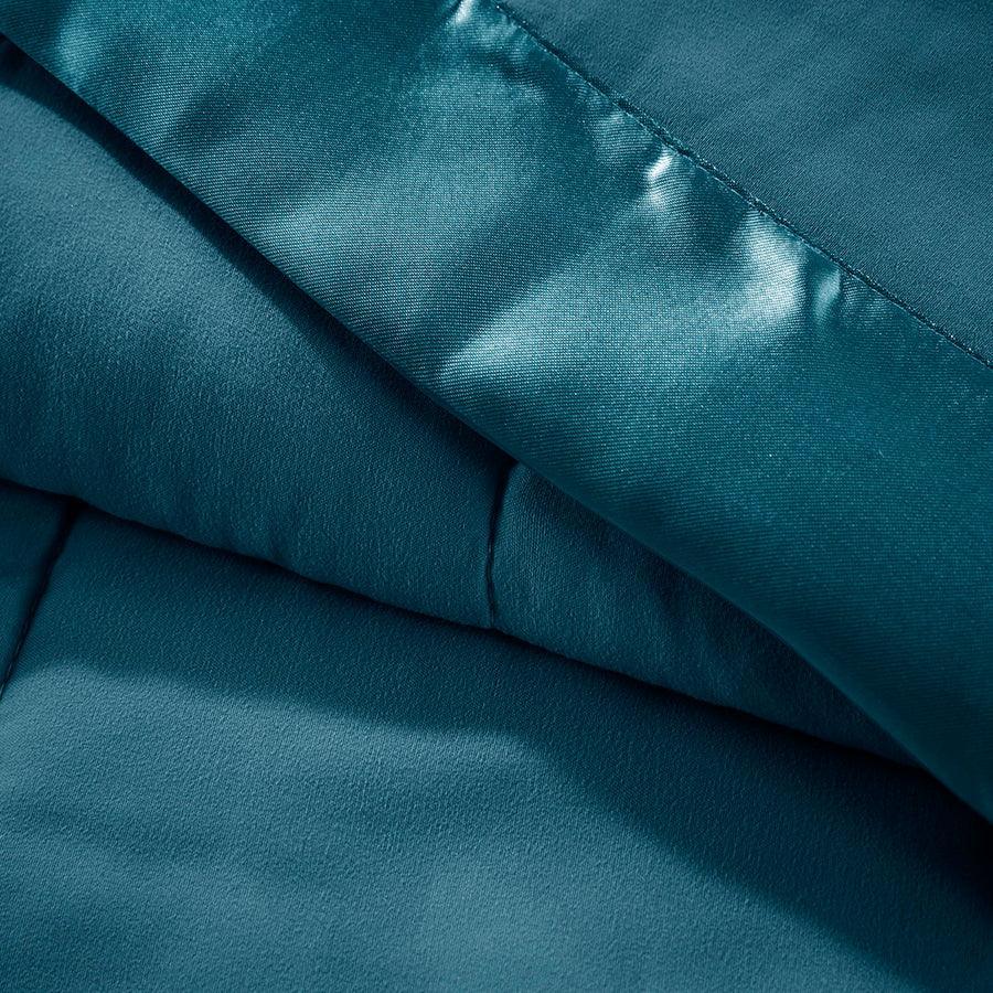 Windom Casual All Season Microfiber Down Alt Blanket with 3M Scotchgard Full/Queen Teal Olliix.com