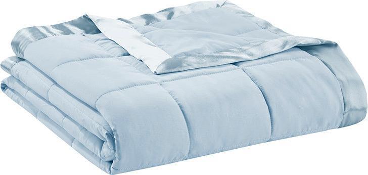 Windom Casual All Season Microfiber Down Alt Blanket with 3M Scotchgard King Blue Olliix.com