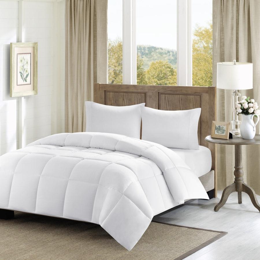 Winfield 300 TC Cotton 90 " W Percale Luxury Down Alternative Comforter White Full/Queen Olliix.com