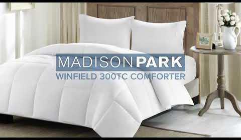 Winfield 300 TC Cotton 90 " W Percale Luxury Down Alternative Comforter White Full/Queen Olliix.com