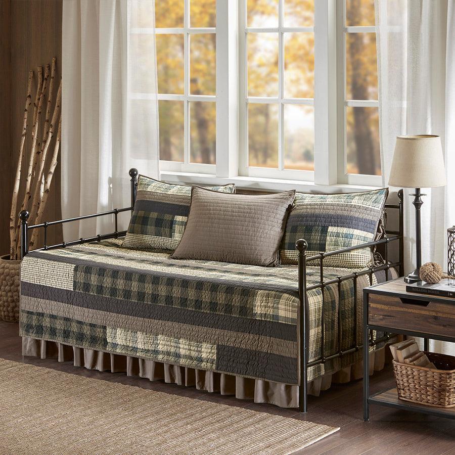 Winter Lodge/Cabin Plains 5 Piece Day Bed Cover Set Daybed Tan Olliix.com