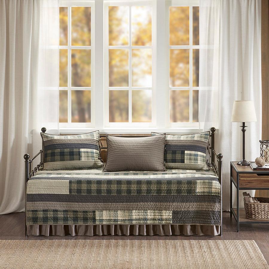 Winter Lodge/Cabin Plains 5 Piece Day Bed Cover Set Daybed Tan Olliix.com