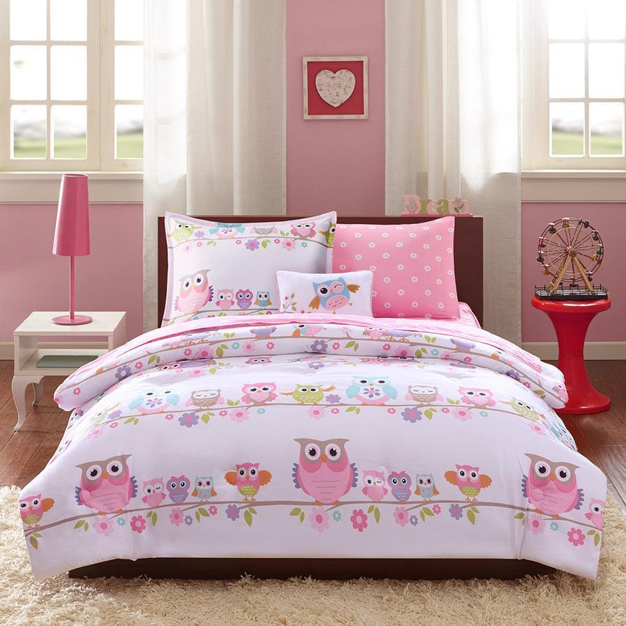 Wise Queen Wendy Owl Complete Bed and Sheet Set White Olliix.com