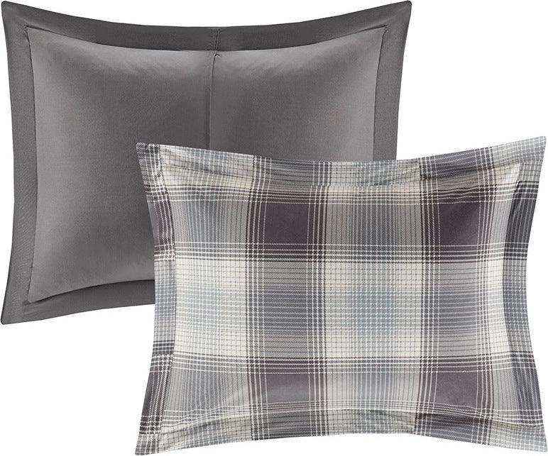 Woodsman Transitional Softspun Down Alternative Comforter Mini Set Gray King Olliix.com