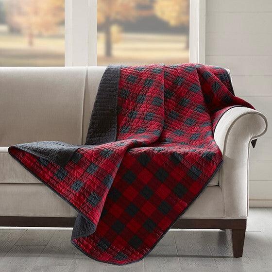 Woolrich Check Throw  Red Olliix.com