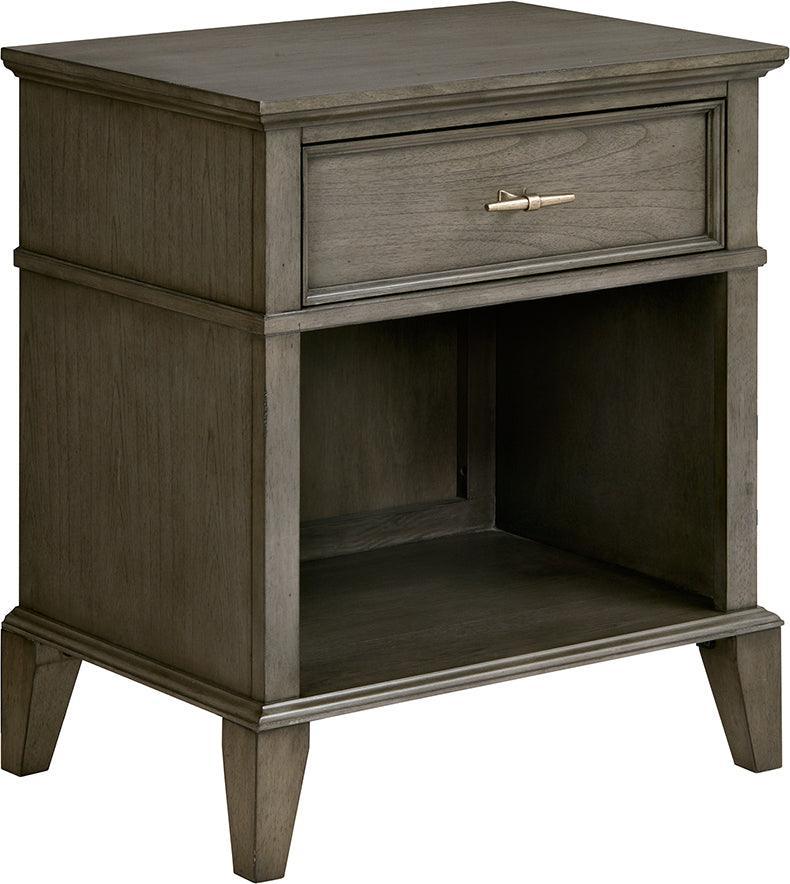 Yardley Transitional 1 Drawer Night Stand 24W x 17D x 28H" Reclaimed Gray Olliix.com