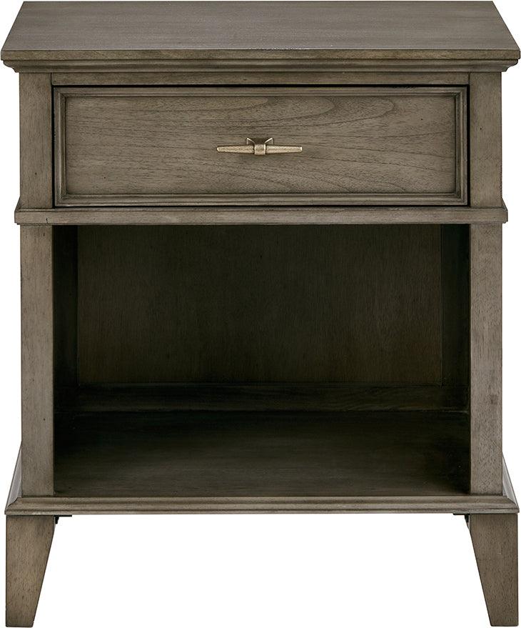 Yardley Transitional 1 Drawer Night Stand 24W x 17D x 28H" Reclaimed Gray Olliix.com